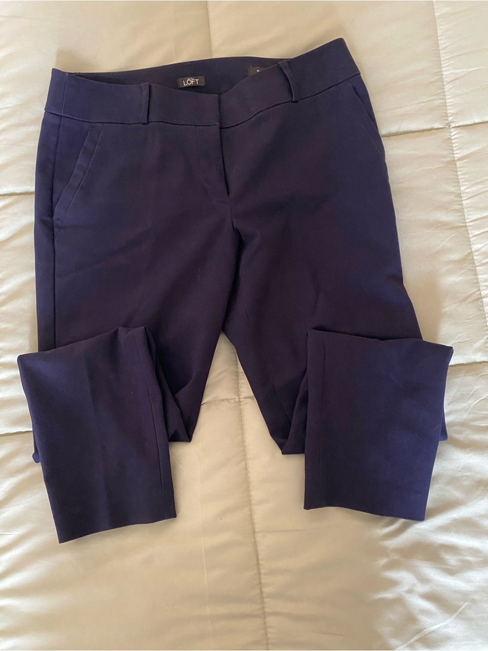 LOFT Navy Curvy Skinny Leg Dress Pants